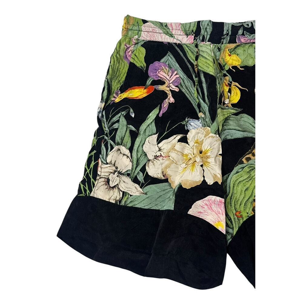NILUU Monroe Alyx Bermuda Vegan Silk Shorts Giraffe Jungle Tropical Floral Sz S - Picture 4 of 8